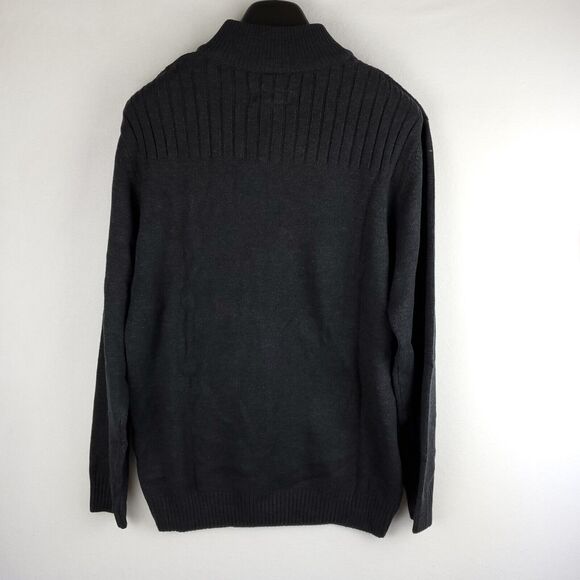 Covington Sweater Men XL Pullover 1/4 Zip Black Heather Knit Dadcore Grandpacore - Picture 9 of 16